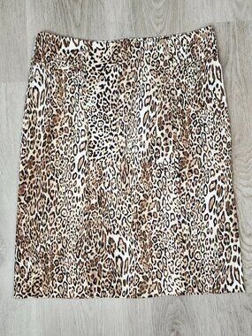 NY & Co Leopard Pencil Skirt size 4 Stretch Animal Print